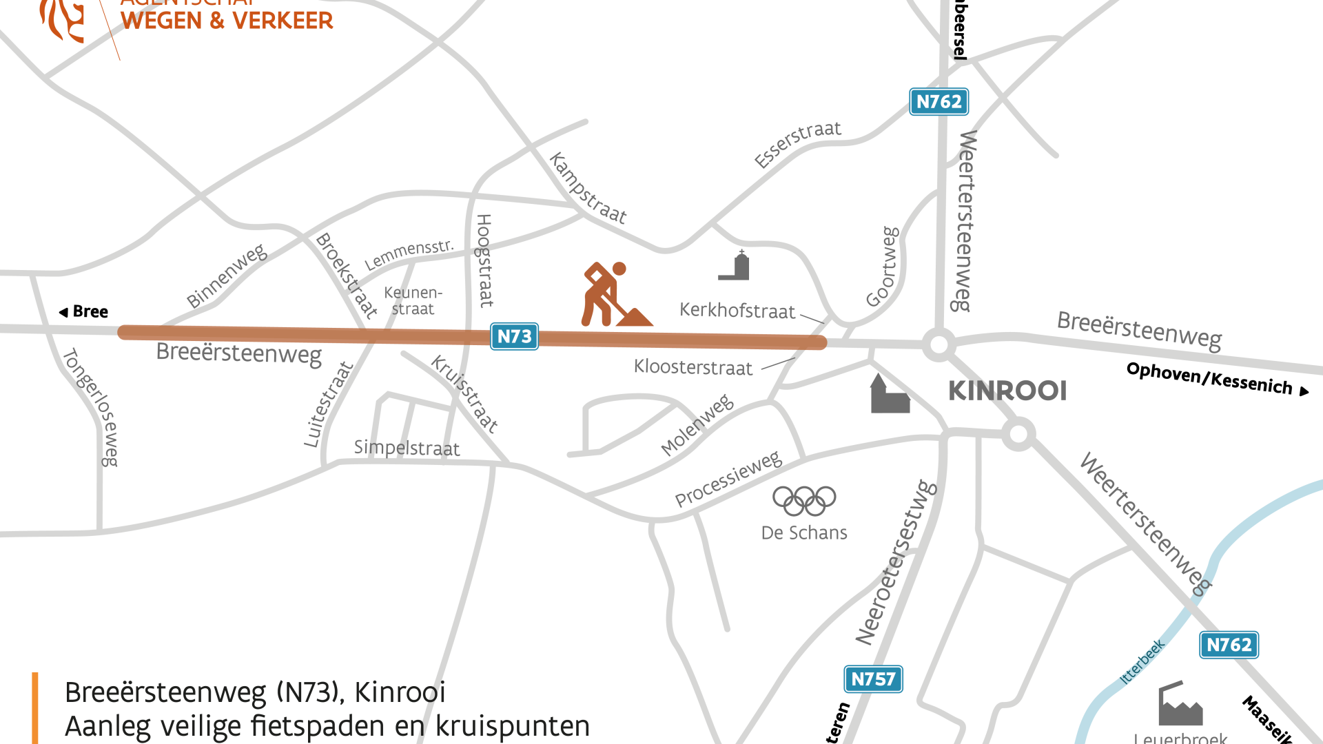 Veiliger fietspaden voor Breeërsteenweg in Kinrooi