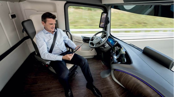 Welke taken kan de chauffeur van  een zelfrijdende truck uitvoeren?